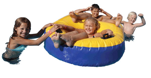 Barn som badar på semestern